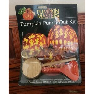 Vtg 1999 Pumpkin Masters Punch Out Kit Ghost Halloween Jack O Lantern Carving